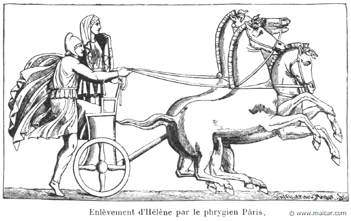 comm393.jpg - comm393: Enlèvement d'Hélène par le phrygien Pâris. Info n/a. P. Commelin, Mythologie Grecque et Romaine, Éditions Garnier Frères, Paris.
