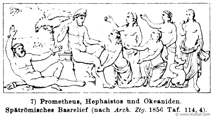 RIII.2-3099.jpg - RIII.2-3099: Prometheus, Hephaestus and the Oceanids. Wilhelm Heinrich Roscher (Göttingen, 1845- Dresden, 1923), Ausfürliches Lexikon der griechisches und römisches Mythologie, 1884.