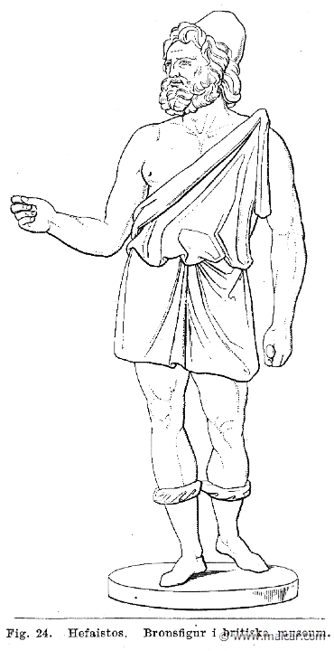 see056.jpg - see056: Hephaestus, bronze. British Museum. Otto Seemann, Grekernas och romarnes mytologi (1881).