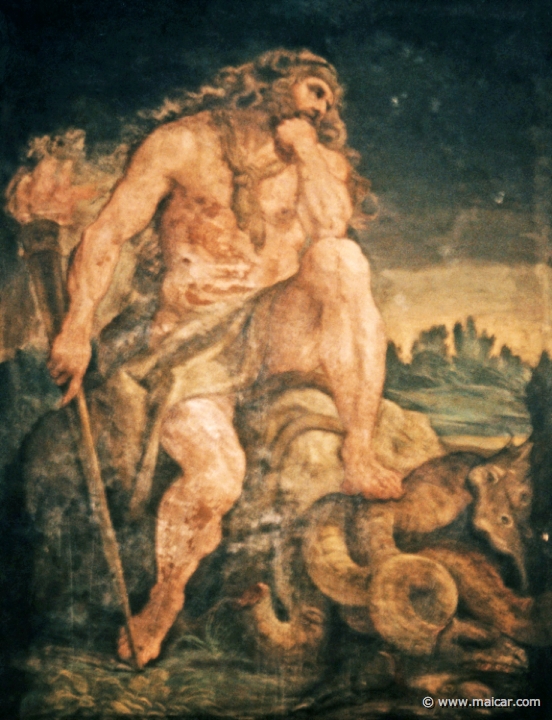 7904.jpg - 7904: Ludovico Carracci: 1555-1619: Hercules and the Hydra. Victoria and Albert Museum, London.
