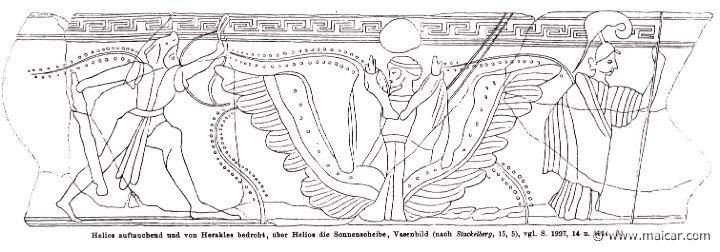 RI.2-1995.jpg - RI.2-1995: Heracles, Helius and Athena.Wilhelm Heinrich Roscher (Göttingen, 1845- Dresden, 1923), Ausfürliches Lexikon der griechisches und römisches Mythologie, 1884.