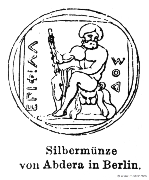 RI.2-2161.jpg - RI.2-2161: Heracles. Silver coin from Abdera.Wilhelm Heinrich Roscher (Göttingen, 1845- Dresden, 1923), Ausfürliches Lexikon der griechisches und römisches Mythologie, 1884.