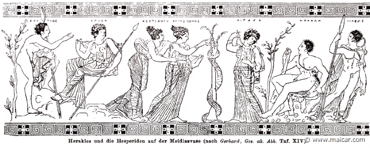 RI.2-2602.jpg - RI.2-2602: Heracles and the Hesperides.Wilhelm Heinrich Roscher (Göttingen, 1845- Dresden, 1923), Ausfürliches Lexikon der griechisches und römisches Mythologie, 1884.