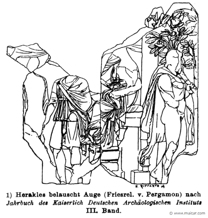 RV-0297.jpg - RV-0297: Heracles and Auge.Wilhelm Heinrich Roscher (Göttingen, 1845- Dresden, 1923), Ausfürliches Lexikon der griechisches und römisches Mythologie, 1884.