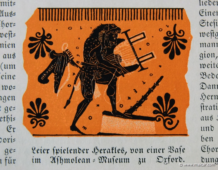pflugk188b.jpg - pflugk188b: Leier spielender Herakles, von einer Vase im Ashmolean-Museum zu Oxford. J.v.Pflugk-Harttung, Weltgeshichte, Band 1: Altertum ( Verlag von Ullstein & Co, Berlin, 1910).