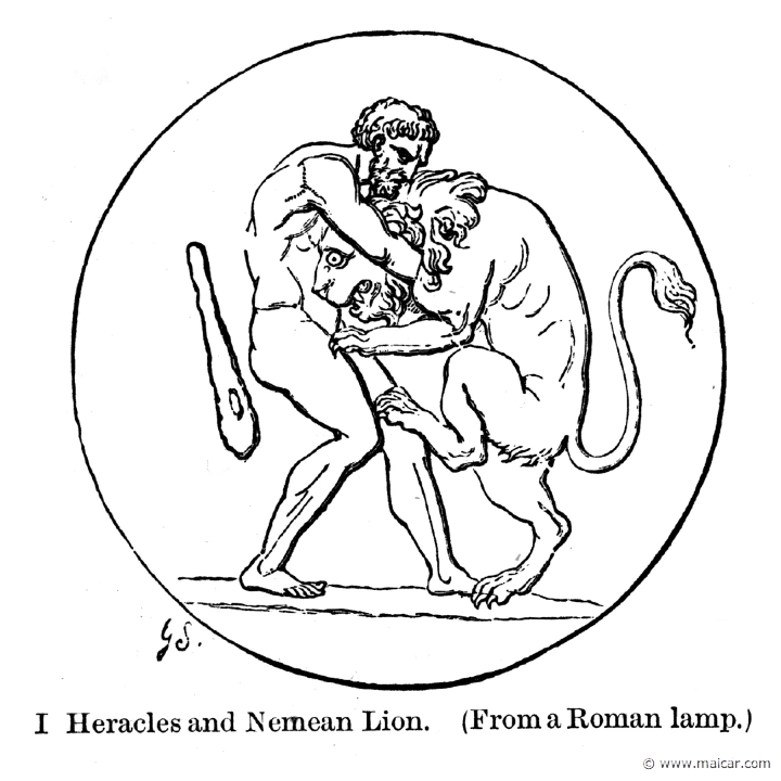 smi276a.jpg - smi276a: Heracles and the Nemean Lion.Sir William Smith, A Smaller Classical Dictionary of Biography, Mythology, and Geography (1898).