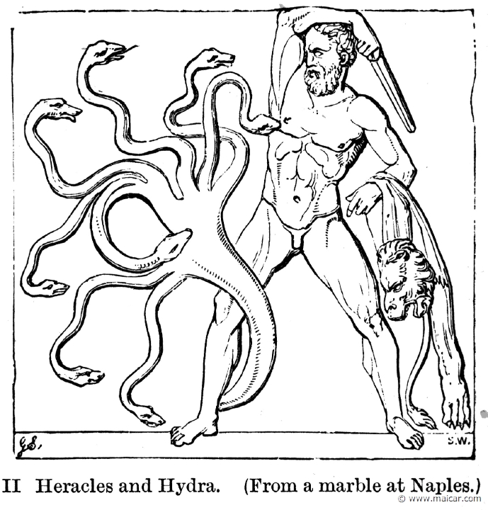 smi276b.jpg - smi276b: Heracles and the Hydra.Sir William Smith, A Smaller Classical Dictionary of Biography, Mythology, and Geography (1898).