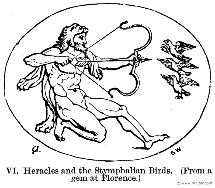 smi278a.jpg - smi278a: Heracles and the Stymphalian Birds.Sir William Smith, A Smaller Classical Dictionary of Biography, Mythology, and Geography (1898).