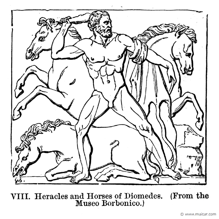 smi278c.jpg - smi278c: Heracles and the Mares of Diomedes.Sir William Smith, A Smaller Classical Dictionary of Biography, Mythology, and Geography (1898).