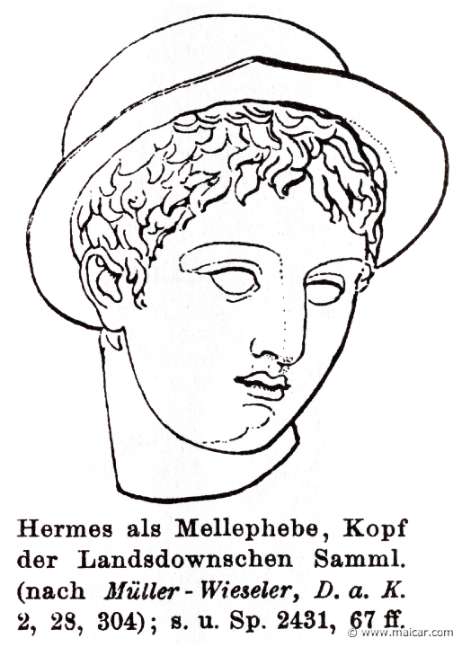 RI.2-2430.jpg - RI.2-2430: Hermes.Wilhelm Heinrich Roscher (Göttingen, 1845- Dresden, 1923), Ausfürliches Lexikon der griechisches und römisches Mythologie, 1884.