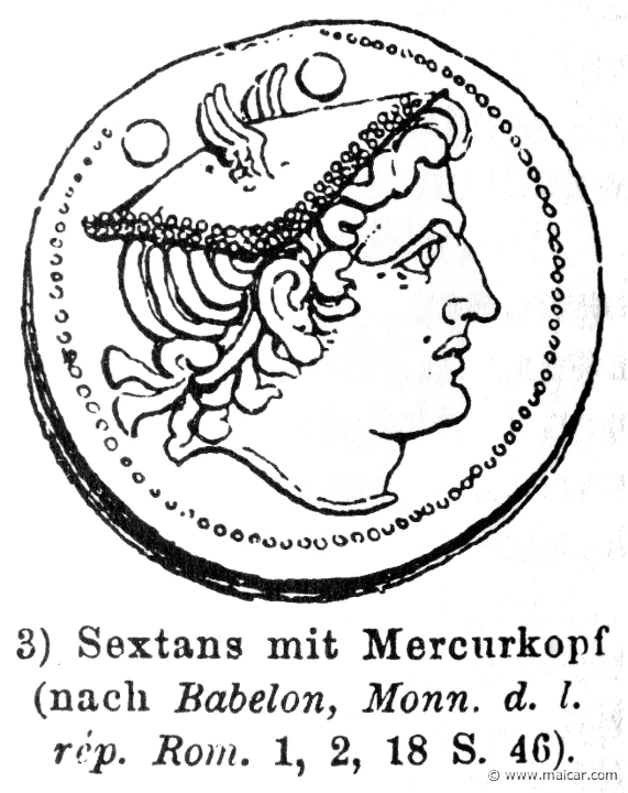 RII.2-2812b.jpg - RII.2-2812b: Head of Mercury.Wilhelm Heinrich Roscher (Göttingen, 1845- Dresden, 1923), Ausfürliches Lexikon der griechisches und römisches Mythologie, 1884.