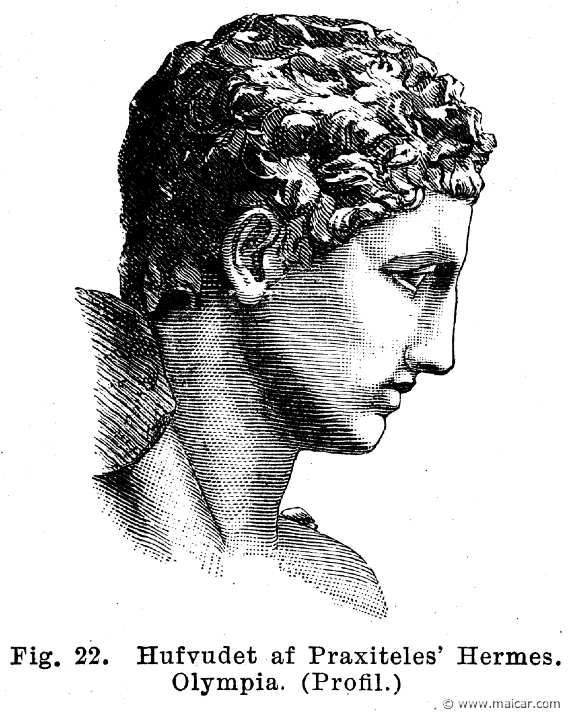 see052b.jpg - see052b: Hermes of Praxiteles, ca. 340 BC. Olympia.Otto Seemann, Grekernas och romarnes mytologi (1881).