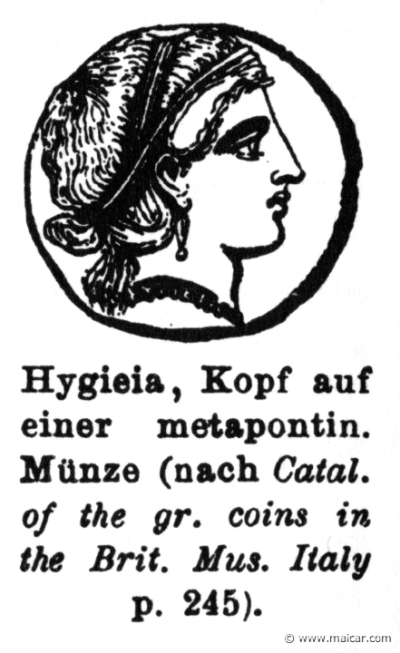 RI.2-2780.jpg - RI.2-2780: Hygia. Coin.Wilhelm Heinrich Roscher (Göttingen, 1845- Dresden, 1923), Ausfürliches Lexikon der griechisches und römisches Mythologie, 1884.