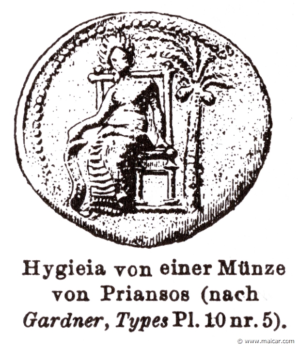 RI.2-2791b.jpg - RI.2-2791b: Hygia. Coin.Wilhelm Heinrich Roscher (Göttingen, 1845- Dresden, 1923), Ausfürliches Lexikon der griechisches und römisches Mythologie, 1884.