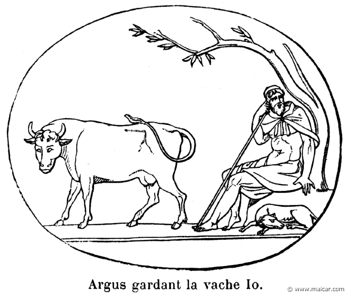 comm059.jpg - comm059: Argus guardant la vache Io. Info n/a. P. Commelin, Mythologie Grecque et Romaine, Éditions Garnier Frères, Paris.