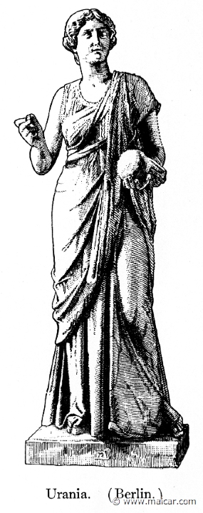 bul014b.jpg - bul014b: Urania. Roman copy (2nd century AD, after a work from 350 BC.) Berlin. Thomas Bulfinch, The Age of Fable or Beauties of Mythology (1898).