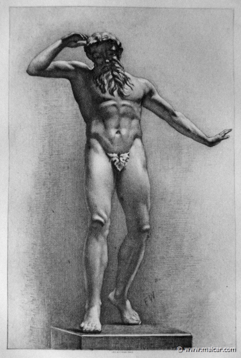 2903.jpg - 2903: Marsyas. Bronze statuette from Patras, 4th C. BC. Hyalograph drawn by F. Walenn. Philip Gilbert Hamerton, Man In Art (Macmillan and Co., London & New York 1892).