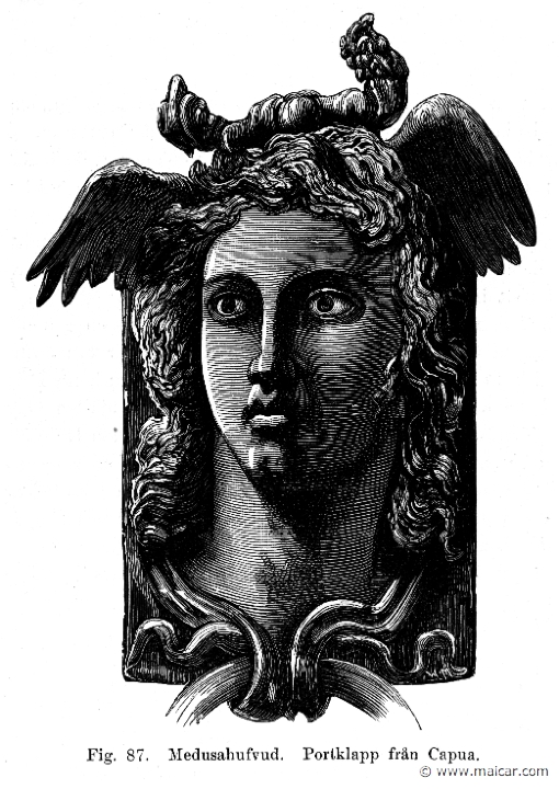 cen287.jpg - cen287: Medusa. Doorknocker from Capua.Julius Centerwall, Grekernas och romarnas mytologi (1897).