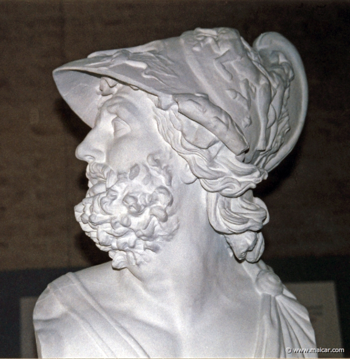 0218.jpg - 0218: Kopf des Menelaus. Von einer Statuengruppe im Typus des "Pasquino" Römische Kopie nach einem griechischen Werk des 2. Jh. v. Chr. Glyptothek, München.