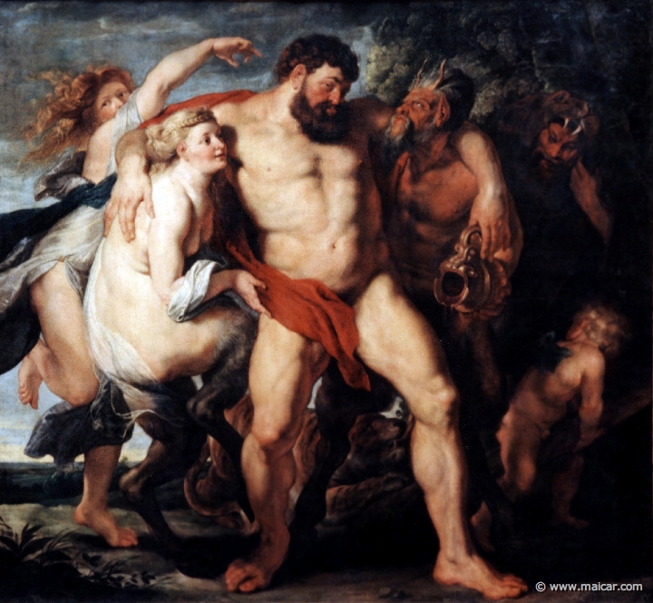 4620.jpg - 4620: Peter Paul Rubens 1577-1640: Der trunkene Herkules von einer Nymphe und einem Satyrn geführt. Gemäldegalerie Alte Meister, Dresden.