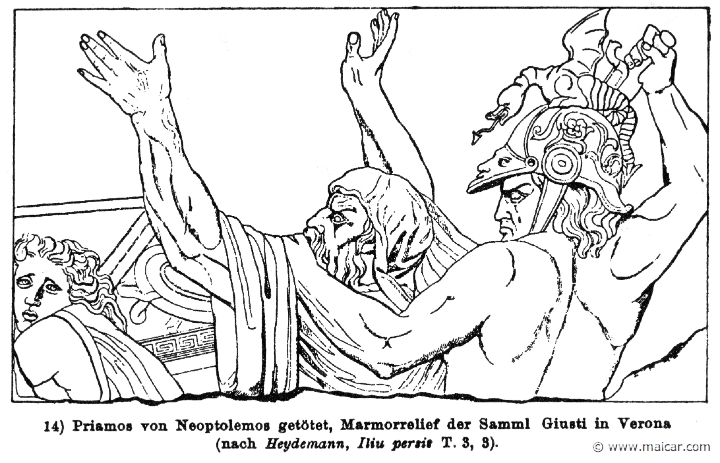 RIII.2-2966.jpg - RIII.2-2966: Neoptolemus killing Priam. Wilhelm Heinrich Roscher (Göttingen, 1845- Dresden, 1923), Ausfürliches Lexikon der griechisches und römisches Mythologie, 1884.