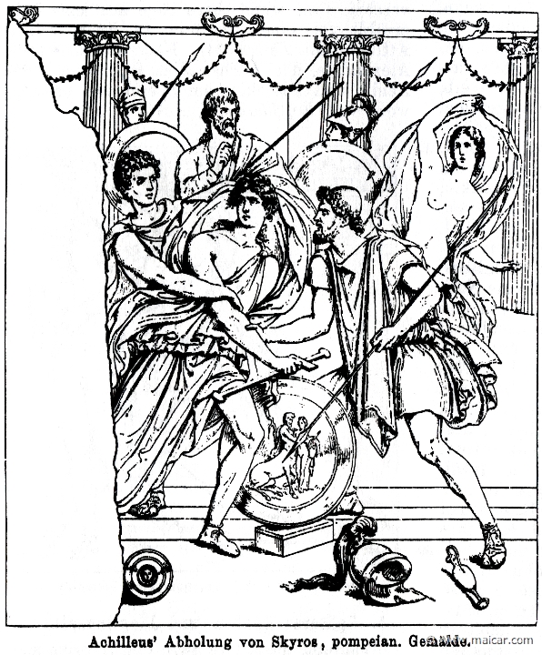 RI.1-0027.jpg - RI.1-0027: Achilles in Scyros. Pompeian painting.Wilhelm Heinrich Roscher (Göttingen, 1845- Dresden, 1923), Ausfürliches Lexikon der griechisches und römisches Mythologie, 1884.