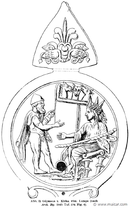 RII.1-1197.jpg - RII.1-1197: Odysseus and Circe. Wilhelm Heinrich Roscher (Göttingen, 1845- Dresden, 1923), Ausfürliches Lexikon der griechisches und römisches Mythologie, 1884.