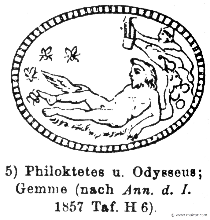 RIII.1-0664.jpg - RIII.1-0664: Philoctetes and Odysseus. Wilhelm Heinrich Roscher (Göttingen, 1845- Dresden, 1923), Ausfürliches Lexikon der griechisches und römisches Mythologie, 1884.