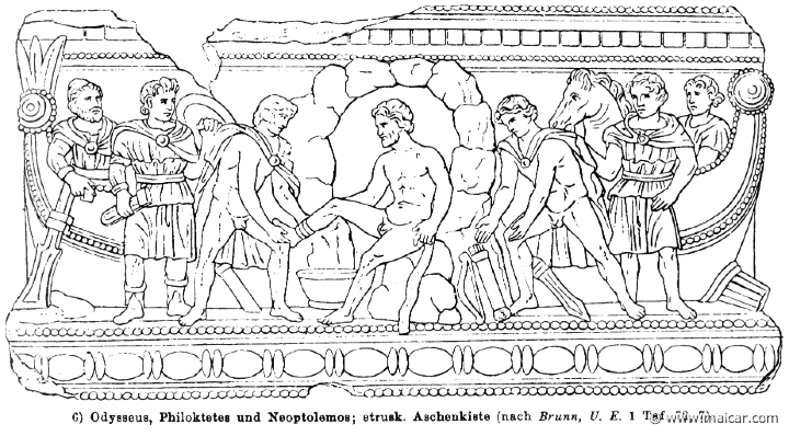 RIII.1-0665.jpg - RIII.1-0665: Odysseus, Philoctetes, Neoptolemus. Wilhelm Heinrich Roscher (Göttingen, 1845- Dresden, 1923), Ausfürliches Lexikon der griechisches und römisches Mythologie, 1884.