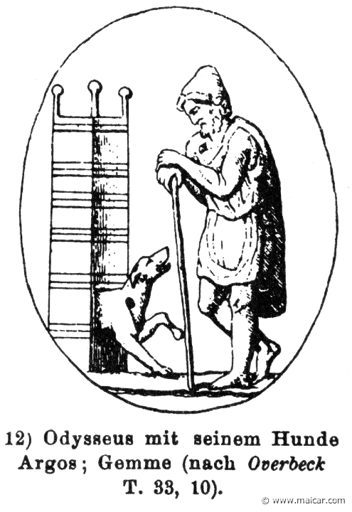 RIII.1-0674b.jpg - RIII.1-0674b: Odysseus and his dog Argus. Wilhelm Heinrich Roscher (Göttingen, 1845- Dresden, 1923), Ausfürliches Lexikon der griechisches und römisches Mythologie, 1884.