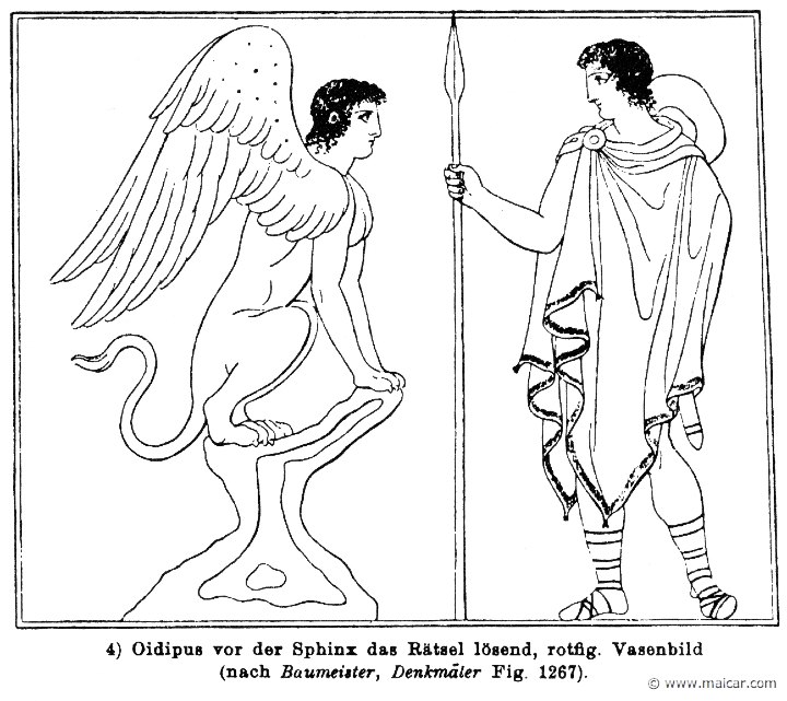 RIII.1-0719.jpg - RIII.1-0719: Oedipus and the Sphinx. Wilhelm Heinrich Roscher (Göttingen, 1845- Dresden, 1923), Ausfürliches Lexikon der griechisches und römisches Mythologie, 1884.