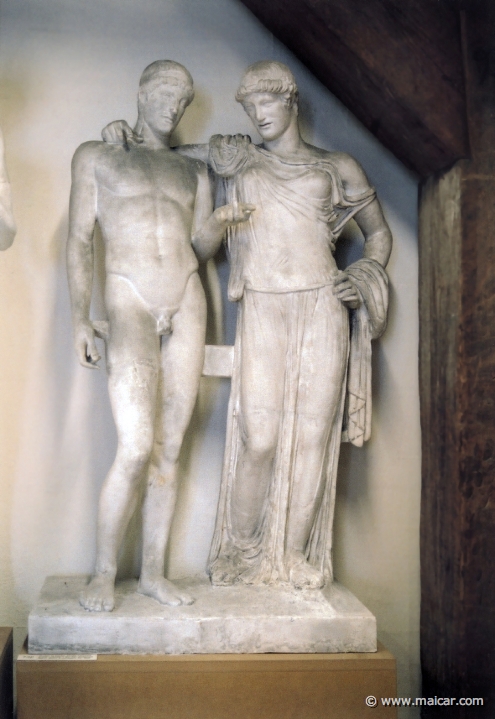 8812.jpg - 8812: Orestes og Elektra, fundet i Pozzuoli. Graesk/Romersk 1. årh. f.Kr. (Romkopi). Napoli, Museo Archeologico. Den Kongelige Afstøbningssamling, Copenhagen.