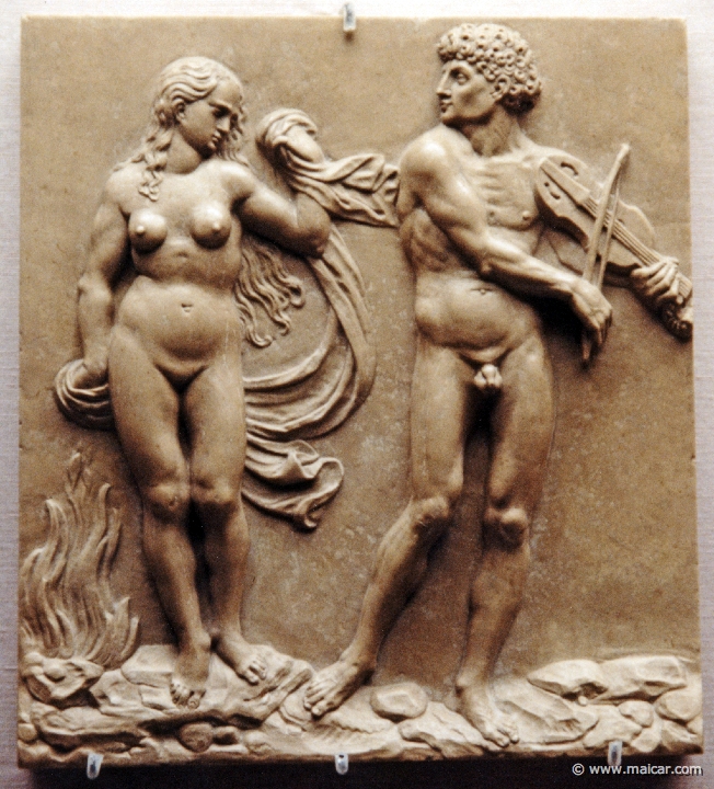 3321.jpg - 3321: Orpheus und Eurydike. Nachbildung der Bronzeplakette von Peter Vischer. 1 Hälfte des 17 Jhr. Museum für Kunst und Gewerbe, Hamburg.