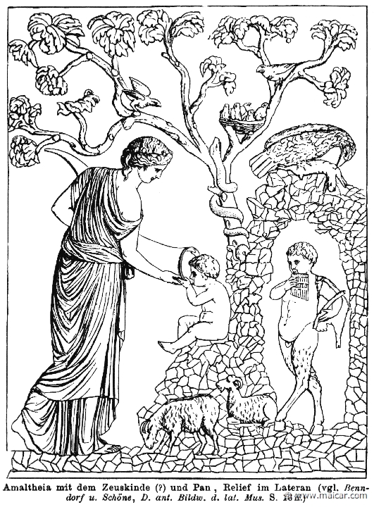 RI.1-0263.jpg - RI.1-0263: Amalthea, the child Zeus, and Pan. Wilhelm Heinrich Roscher (Göttingen, 1845- Dresden, 1923), Ausfürliches Lexikon der griechisches und römisches Mythologie, 1884.