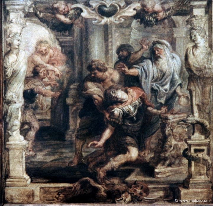 3924.jpg - 3924: Peter Paul Rubens 1577-1640: Paris doodt Achilles. Museum Boijmans van Beuningen, Rotterdam.