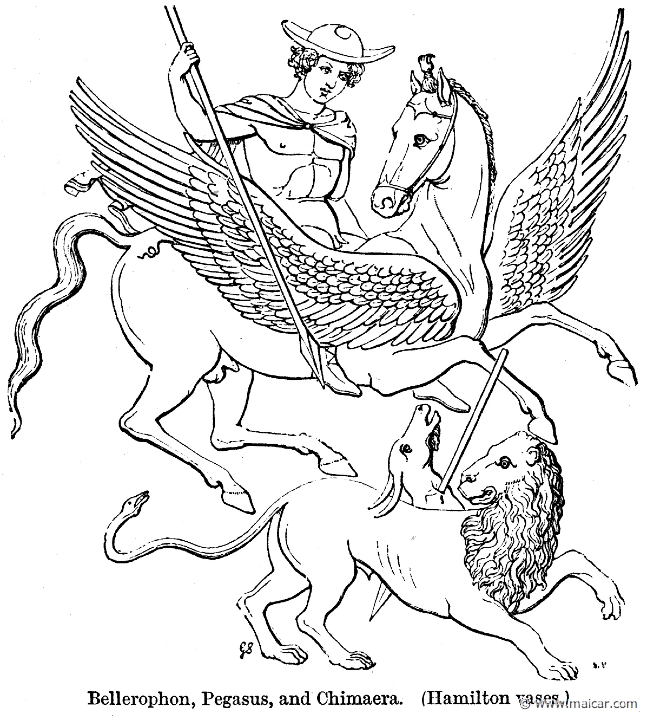 smi114a.jpg - smi114a: Bellerophon, Pegasus, and the Chimera. Sir William Smith, A Smaller Classical Dictionary of Biography, Mythology, and Geography (1898).