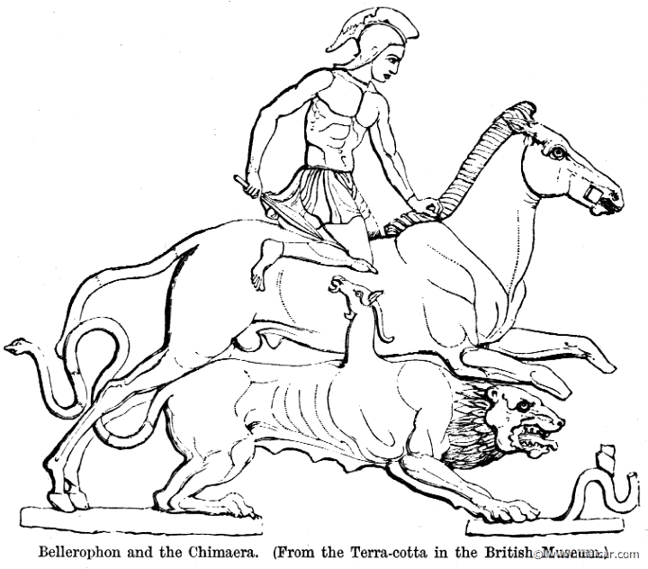 smi161.jpg - smi161: Terracotta relief. Bellerophon and the Chimaera. Melos about 450 BC. Sir William Smith, A Smaller Classical Dictionary of Biography, Mythology, and Geography (1898).