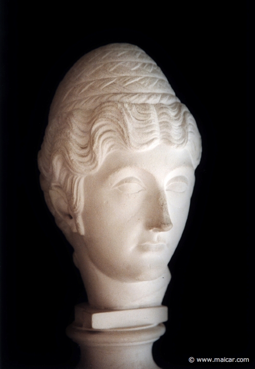 5434.jpg - 5434: Portrait of a Roman woman, from the 2C AD. Probably Domitia Lucilla, mother of the Emperor Marcus Aurelius. Original marble in Ny Carlsberg Glyptotek, Copenhagen. Antikmuseet, Lund.