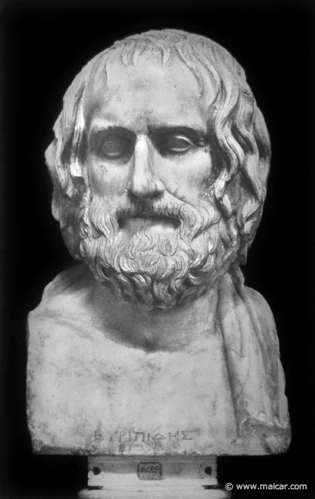 hek010.jpg - hek010: Herme des Euripides. Neapel, Nationalmuseum. Die Bildniskunst der Griechen und Römer, von Anton Hekler (1912).