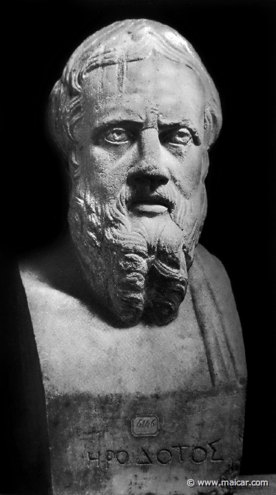 hek016.jpg - hek016: Herme des Herodotos. Neapel, Nationalmuseum. Die Bildniskunst der Griechen und Römer, von Anton Hekler (1912).