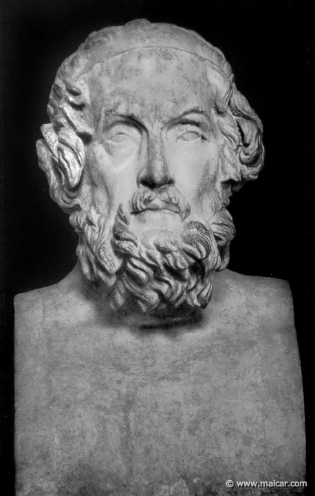hek117b.jpg - hek117b: Herme des Homer. Paris, Louvre. Die Bildniskunst der Griechen und Römer, von Anton Hekler (1912).