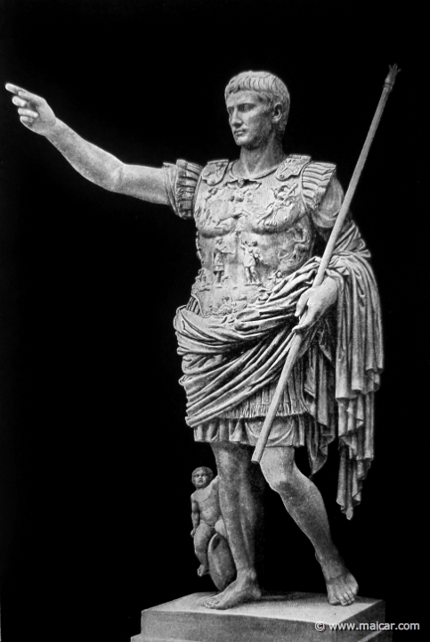 pflugk512.jpg - pflugk512: Kaiser Augustus. Statue von Prima Porta. Original im Vatikanischen Museum zu Rom. J.v.Pflugk-Harttung, Weltgeshichte, Band 1: Altertum (Verlag von Ullstein & Co, Berlin, 1910).
