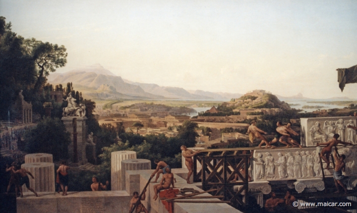2404.jpg - 2404: Karl Friedrich Schinkel 1781-1841: Vision of the Golden Age of Greece. Kopie von Wilhel Ahlborn 1836. Galerie der Romantik, Charlottenburg Schloß, Berlin.