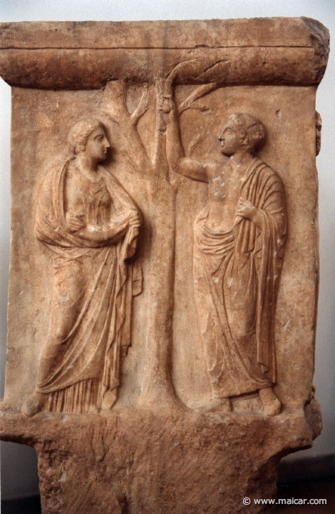 6322.jpg - 6322: Relief decoration, base on which stood a lekythos. Attic workshop ca. the end of the 5C BC. Found in Athens. National Archaeological Museum, Athens.