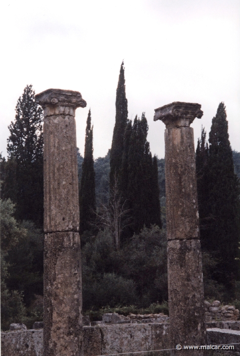 6818.jpg - 6818: Colonnade in the Palaestra with cypresses, Olympia.