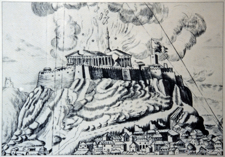 8201.jpg - 8201: The destruction of the Parthenon in 1687. After F. Fanelli. British Museum, London.