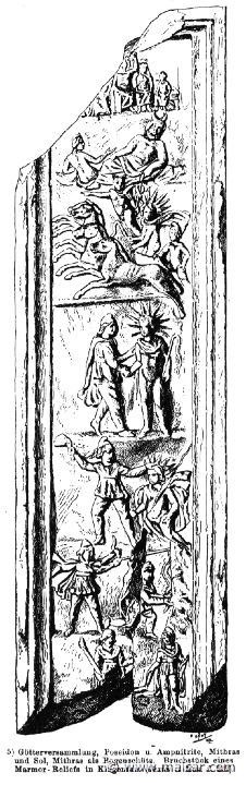 RII.2-3049.jpg - RII.2-3049: Poseidon and Amphitrite. Mithras and Helius. Mithras as archer.Wilhelm Heinrich Roscher (Göttingen, 1845- Dresden, 1923), Ausfürliches Lexikon der griechisches und römisches Mythologie, 1884.