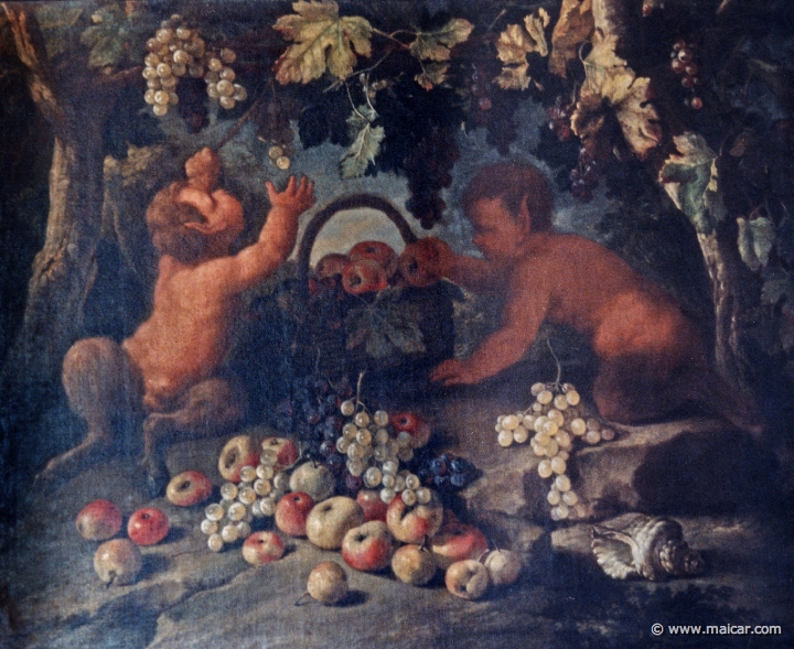 7632.jpg - 7632: Aniello Ascione 1680-1708: Frutta e Satiri (1). Museo Correale di Terranova, Sorrento.
