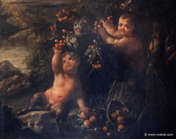 7633.jpg - 7633: Aniello Ascione 1680-1708: Frutta e Satiri (2). Museo Correale di Terranova, Sorrento.