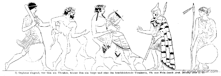 RIII.1-1181.jpg - RIII.1-1181: Thracian woman, Satyr, and Orpheus singing. Wilhelm Heinrich Roscher (Göttingen, 1845- Dresden, 1923), Ausfürliches Lexikon der griechisches und römisches Mythologie, 1884.